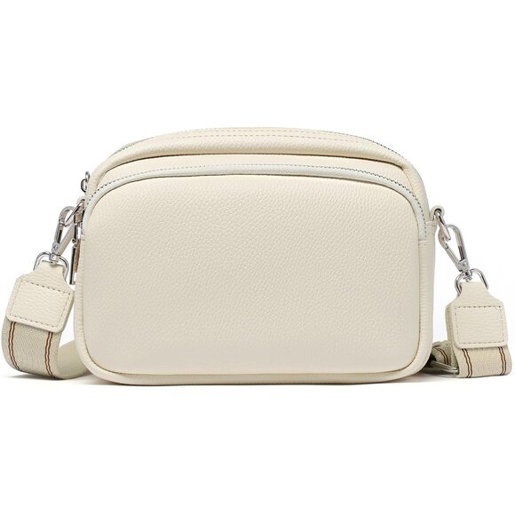 Handbags - Women's Leather Crossbody Bag Small Purse with Wide Strap for Travel